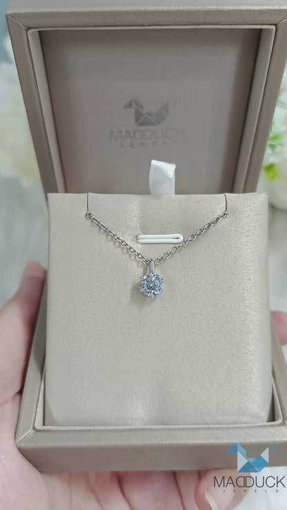 Madduck Jewels Sterling Silver CZ Pendant with Rhodium Plating and Titanium Necklace PD1508
