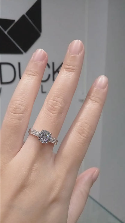 MadDuckJewels Sterling Silver 925 Engagement & Wedding Ring – CZ / Moissanite / Lab-Grown Diamond – Rhodium Plated, Nickel-Free – RG1702