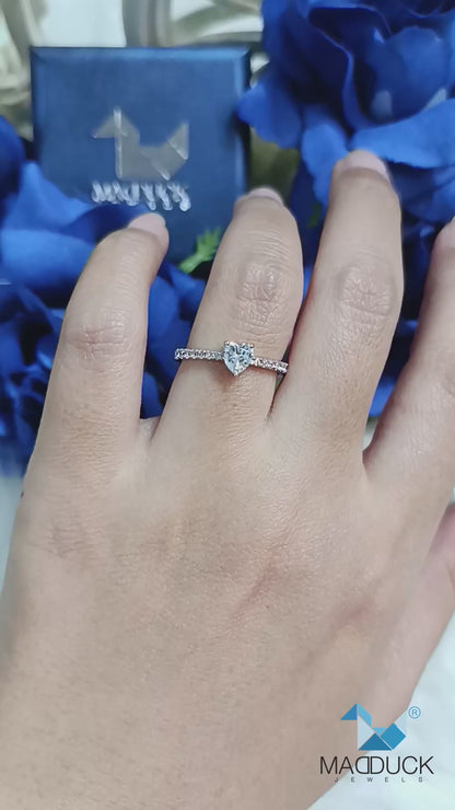 Madduckjewels RG2201 แหวนเงินแท้ 925 CZ / โมอิส (Moissanite) / เพชรแลป Lab Grown ชุบโรเดียม แหวนแต่งงาน แหวนหมั้น