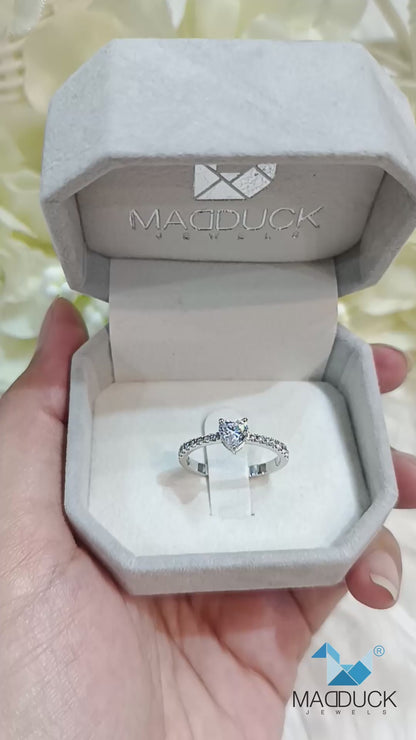 Madduckjewels RG2201 แหวนเงินแท้ 925 CZ / โมอิส (Moissanite) / เพชรแลป Lab Grown ชุบโรเดียม แหวนแต่งงาน แหวนหมั้น