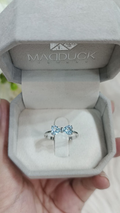 Heart Cubic Zirconia / Sterling Silver 925 Ring / Rhodium plated Nickel-Free / MadDuckJewels RG1811