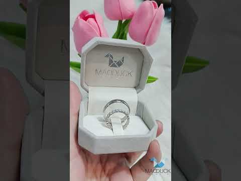 Madduckjewels แหวนเงินแท้ เพชร CZ ชุบโรเดียม RG1405-RG1428