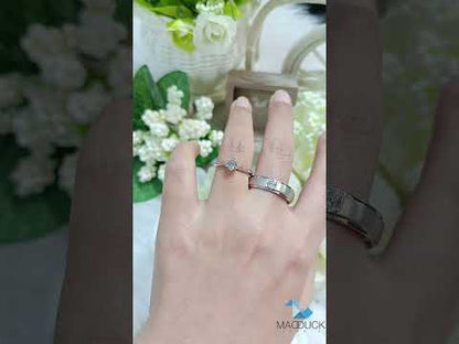 Madduckjewels แหวนเงินแท้ เพชร CZ ชุบโรเดียม RG1418WGR-RG1544