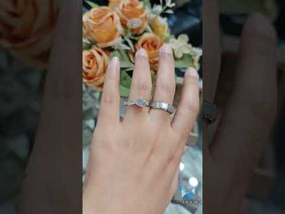 Madduckjewels แหวนเงินแท้ เพชร CZ ชุบโรเดียม RG1718WGR-RG1536