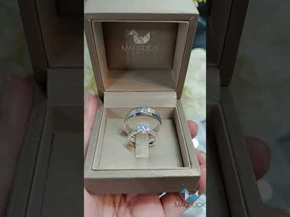 Madduckjewels แหวนเงินแท้ เพชร CZ ชุบโรเดียม RG1818WGR-RG1913