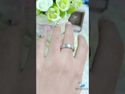 Madduckjewels แหวนเงินแท้ ชุบโรเดียม RG1629WGR แหวนกว้าง 5.5mm หนา 1mm