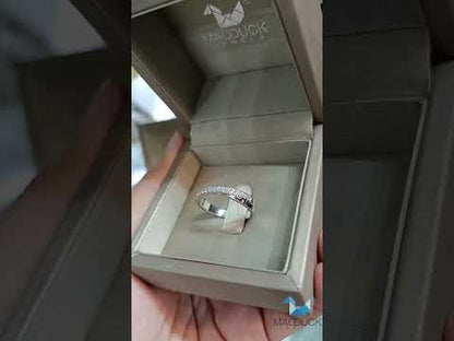 Madduckjewels แหวนเงินแท้ เพชร CZ ชุบโรเดียม RG1527