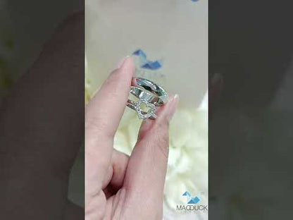 Cubiz Zirconia Sterling Silver 925 couple Rings with Rhodium plated / RG1405-RG1557