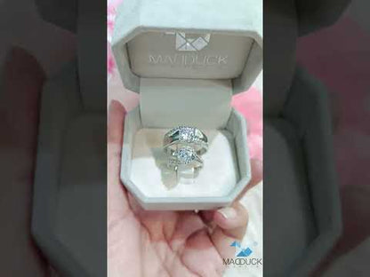 Madduckjewels แหวนเงินแท้ เพชร CZ ชุบโรเดียม RG1559-RG1613