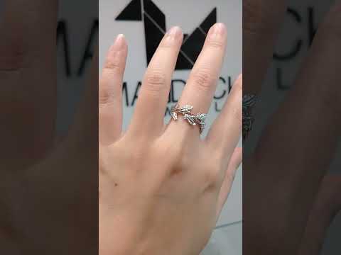 Madduckjewels แหวนเงินแท้ เพชร CZ ชุบโรเดียม RG1701