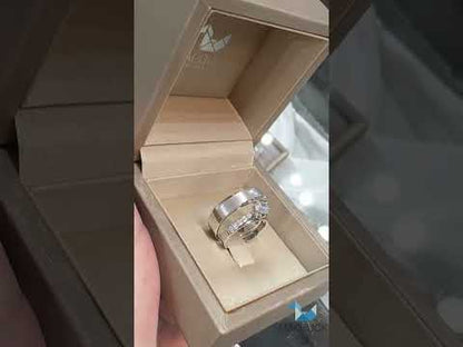 Cubiz Zirconia Sterling Silver 925 couple Rings with Rhodium plated / RG2001WGR-RG1526