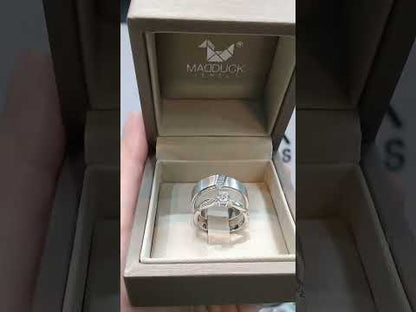 Madduckjewels แหวนเงินแท้ เพชร CZ ชุบโรเดียม RG1938WGR-RG1537