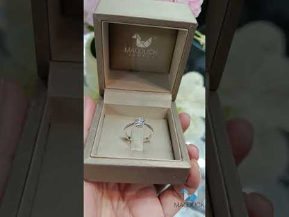 1.00 Cts Cubic Zirconia / Sterling Silver 925 Ring / Rhodium plated Nickel-Free / MadDuckJewels RG1903