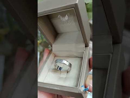 Madduckjewels แหวนเงินแท้ ชุบโรเดียม RG1728WGR แหวนกว้าง 5.5mm