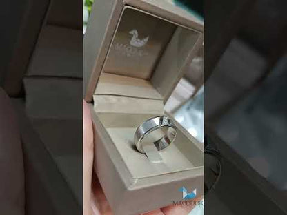 Madduckjewels แหวนเงินแท้ เพชร CZ ชุบโรเดียม RG1507WGR