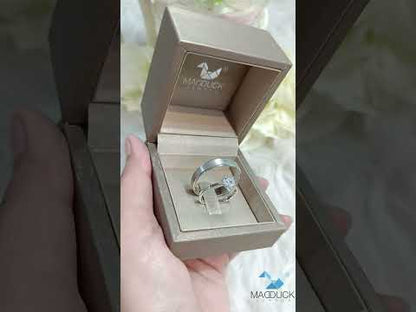 Cubiz Zirconia Sterling Silver 925 couple Rings with Rhodium plated / RG1629WGR-RG1722