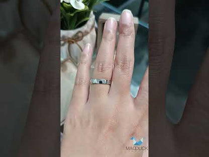 Sterling Silver 925 Ring / 4.0 mm. Comfort fit / Wedding band / Rhodium plated Nickel-Free / MadDuckJewels RG1480