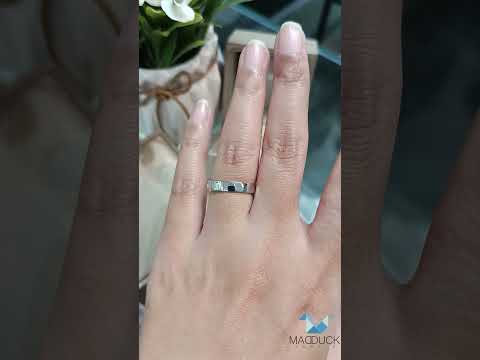 Madduckjewels แหวนเงินแท้ ชุบโรเดียม RG1480 แหวนกว้าง 4mm