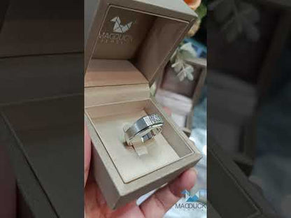 0.35 Cts Cubic Zirconia / Sterling Silver 925 Ring / Rhodium plated Nickel-Free / MadDuckJewels RG1826WGR