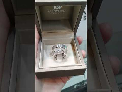 Cubiz Zirconia Sterling Silver 925 couple Rings with Rhodium plated / RG2001WGR-RG1561