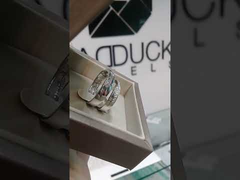 Madduckjewels แหวนเงินแท้ เพชร CZ ชุบโรเดียม RG1528-RG1527