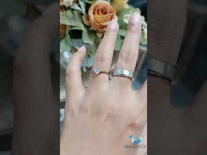 Madduckjewels แหวนเงินแท้ เพชร CZ ชุบโรเดียม RG1728WGR-RG1505