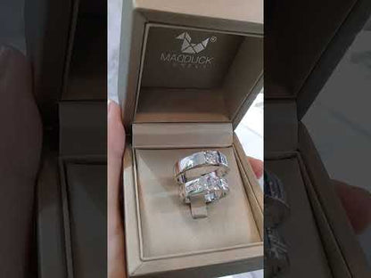 Madduckjewels แหวนเงินแท้ เพชร CZ ชุบโรเดียม RG1807-RG1806