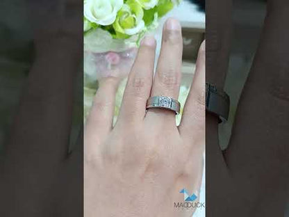 Madduckjewels แหวนเงินแท้ เพชร CZ ชุบโรเดียม RG1716WGR