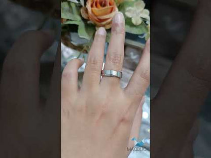 Madduckjewels แหวนเงินแท้ ชุบโรเดียม RG1728WGR แหวนกว้าง 5.5mm