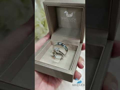 Cubiz Zirconia Sterling Silver 925 couple Rings with Rhodium plated / RG1520-RG1544