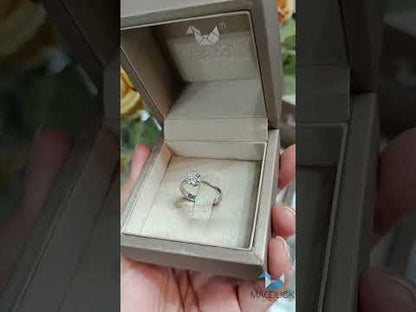 0.50 Cts Cubic Zirconia / Sterling Silver 925 Ring / Rhodium plated Nickel-Free / MadDuckJewels RG1505