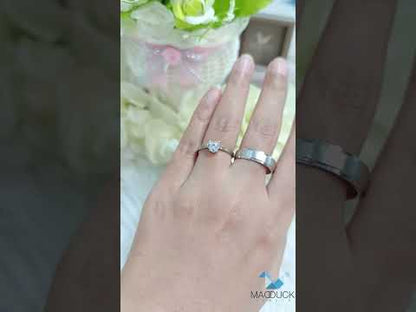 Cubiz Zirconia Sterling Silver 925 couple Rings with Rhodium plated / RG1629WGR-RG1722