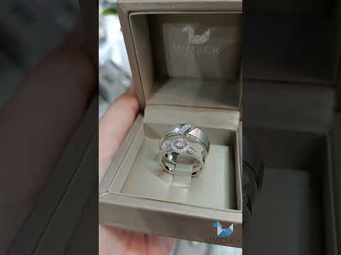 Madduckjewels แหวนเงินแท้ เพชร CZ ชุบโรเดียม RG1507WGR-RG1531