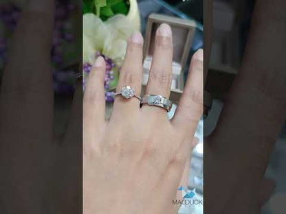 Madduckjewels แหวนเงินแท้ เพชร CZ ชุบโรเดียม RG1818WGR-RG1913
