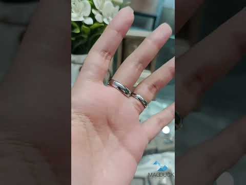 Cubiz Zirconia Sterling Silver 925 couple Rings with Rhodium plated / RG1405-RG1406