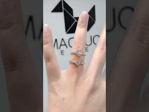 MadDuckJewels Sterling Silver 925 Engagement & Wedding Ring – CZ / Moissanite / Lab-Grown Diamond – Rhodium Plated, Nickel-Free – RG1544