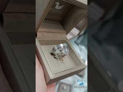 Madduckjewels แหวนเงินแท้ เพชร CZ ชุบโรเดียม RG1718WGR-RG1623