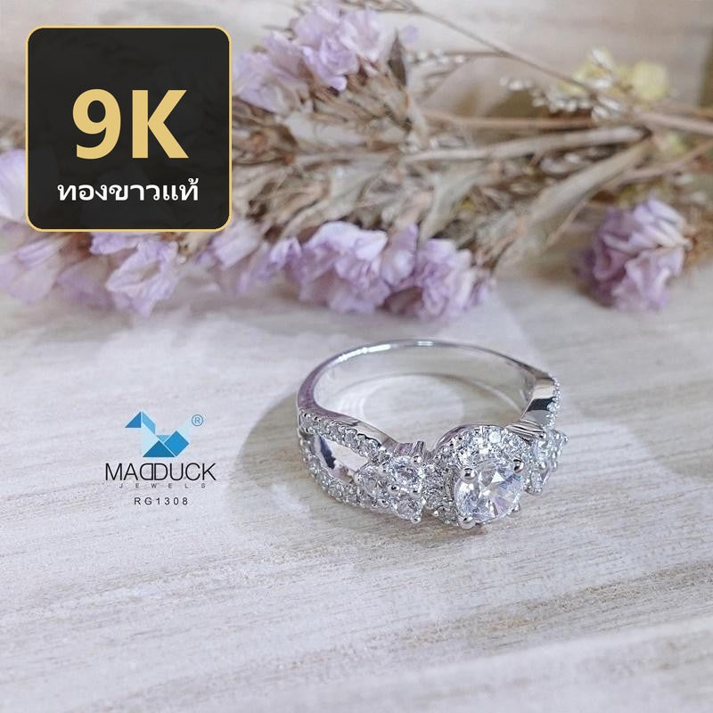 Women's ring – CZ in 9K white gold by Madduck Jewels