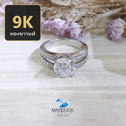 Women's ring – CZ in 9K white gold by Madduck Jewels