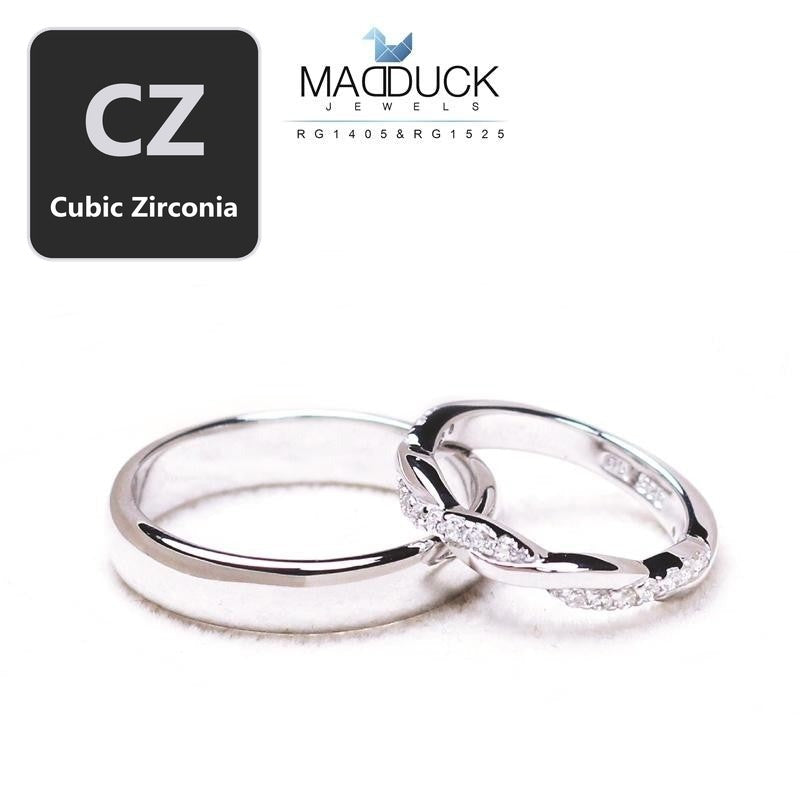 Couple ring set – CZ in 925 silver by Madduck Jewels