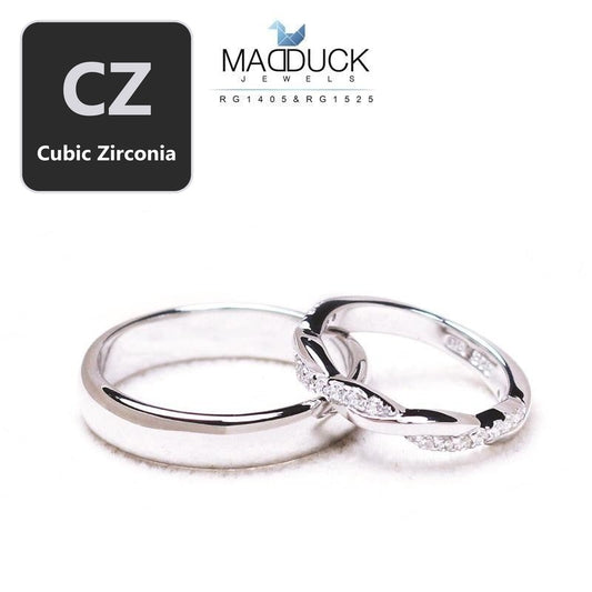 Couple ring set – CZ in 925 silver by Madduck Jewels