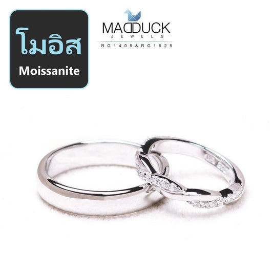 Couple ring set – Moissanite in 925 silver by Madduck Jewels