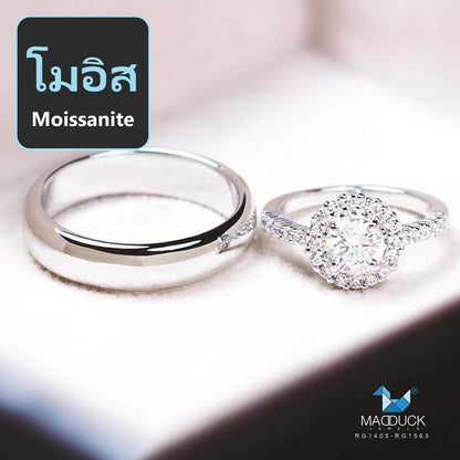 Couple ring set – Moissanite in 925 silver by Madduck Jewels