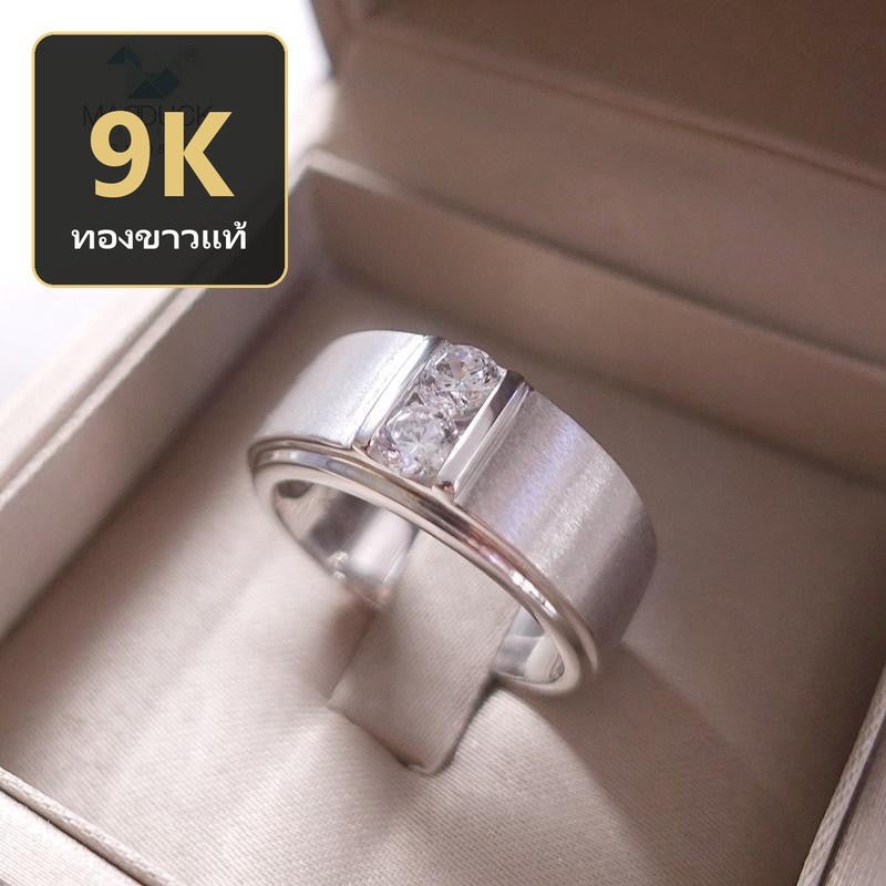 Men's ring – CZ in 9K white gold by Madduck Jewels