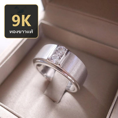 Men's ring – CZ in 9K white gold by Madduck Jewels