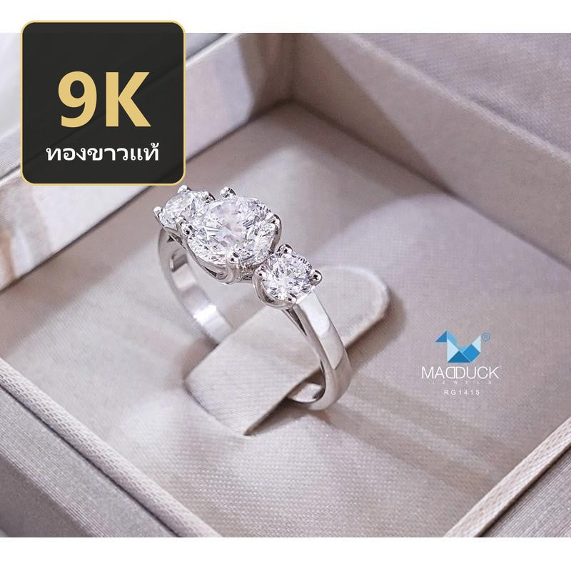 Women's ring – CZ in 9K white gold by Madduck Jewels