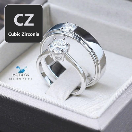 Couple ring set – CZ in 925 silver by Madduck Jewels