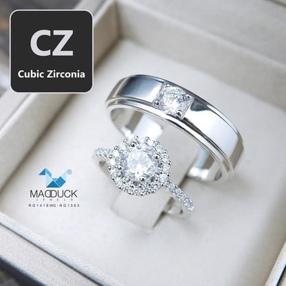 Couple ring set – CZ in 925 silver by Madduck Jewels