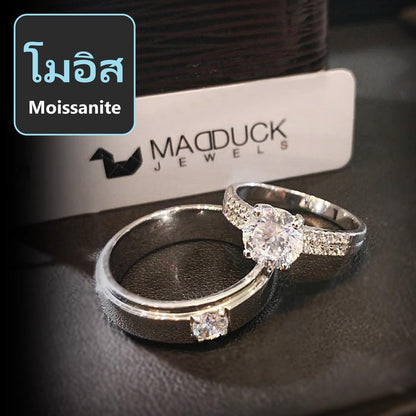 Couple ring set – Moissanite in 925 silver by Madduck Jewels