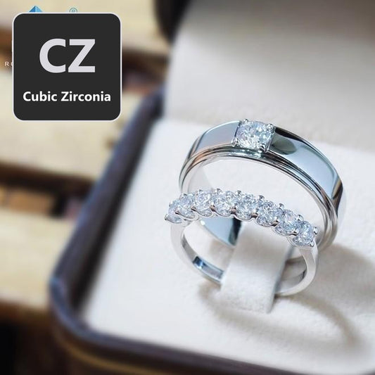Couple ring set – CZ in 925 silver by Madduck Jewels